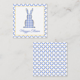 Chinoiserie水色シックなバニーギフトエンクロージャ ノートカード