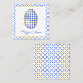 Chinoiserie水色シックな卵ギフトエンクロージャーN ノートカード