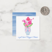 Chinoiserie水色ジンジャージャールオーキッドエンクロージャー ノートカード (正面/裏面インサイチュ)