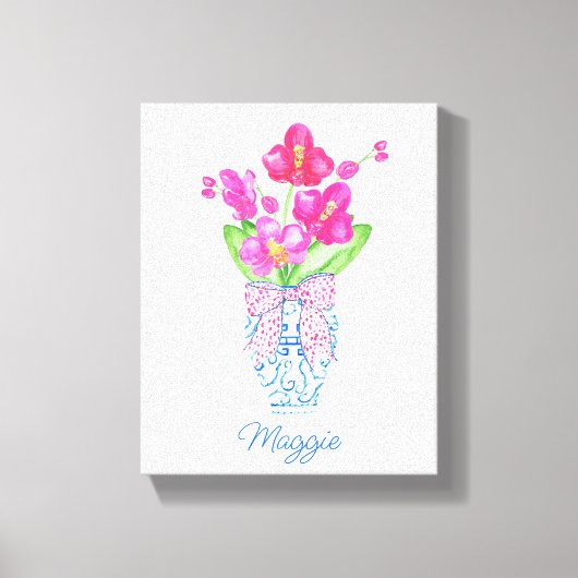 Chinoiserie水色ジンジャージャールラン キャンバスプリント (正面)