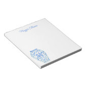 Chinoiserie水色ジンジャージャー瓶の花瓶メモ帳 ノートパッド (アングル)