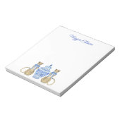 Chinoiserie水色チーテアジンジャージャー瓶メモ帳 ノートパッド (回転)