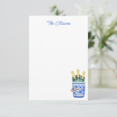 Chinoiserie水色ワインアイスバケットノートカード サンキューカード (スタンド正面)