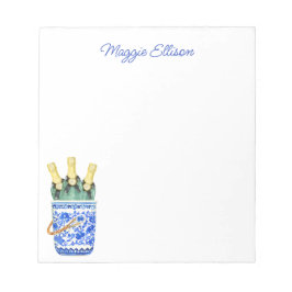 Chinoiserie水色ワインアイスバケットメモ帳 ノートパッド