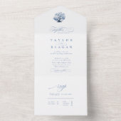 Chinoiserie結婚のツリーモチーフID1094 オールインワン招待状 (内側)