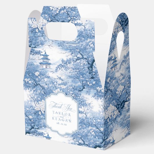 Chinoiserie結婚のパターンありがとうID1094 フェイバーボックス (オープン)