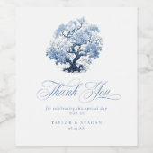 Chinoiserie結婚の木のモチーフありがとうID1094 ワインラベル (シングルラベル)