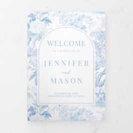 Chinoiserie結婚の3つ折りプログラムの座席表 三つ折り招待状