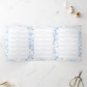 Chinoiserie結婚の3つ折りプログラムの座席表 三つ折り招待状 (内部)