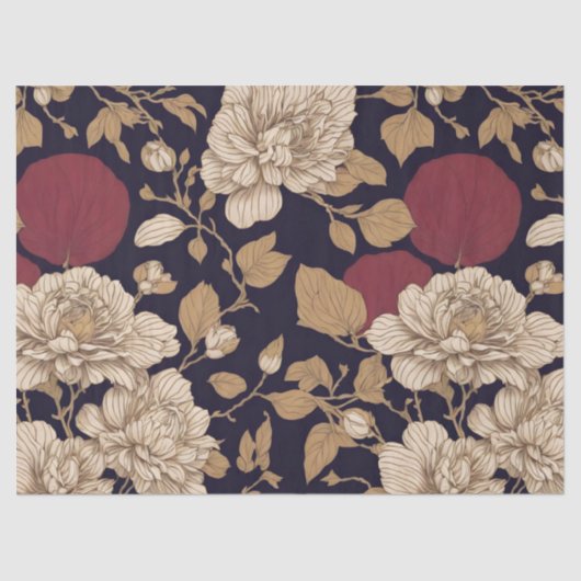 Chinoiserie花模様の分離 薄葉紙 (正面)