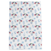 Chinoiserie赤白青結婚披露宴ありがとう ミディアムペーパーバッグ (裏面)