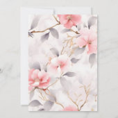 Chinoiserie赤面ガールフローラベビーシャワー 招待状 (裏面)