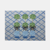 Chinoiserie青いジンジャージャーズDoormatウェルカムマット ドアマット (正面)