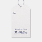 Chinoiserie青いパーソナライズされたくるみ割り器ギフトラベル ギフトタグ (裏面)