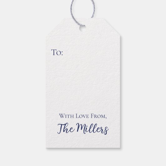 Chinoiserie青いパーソナライズされたくるみ割り器ギフトラベル ギフトタグ (裏面)