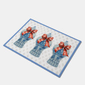 Chinoiserie青い白いジンジャージャーの瓶の敷物のマット ドアマット (アングル)