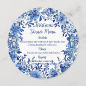 Chinoiserie青い白いフローラくるみ割り兵士 メニュー (正面)