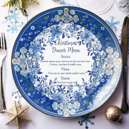 Chinoiserie青い白いフローラくるみ割り兵士 メニュー