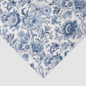 Chinoiserie青い白いフローラ花の切り離し 薄葉紙 (詳細)