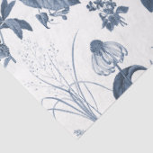 Chinoiserie青い白いワイルドフラワーのフローラの切り離し 薄葉紙 (詳細)