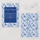 Chinoiserie青い鳥と花赤ちゃんシャワー エンクロージャーカード (正面/裏面)