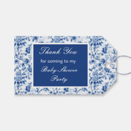 Chinoiserie青い鳥と花赤ちゃんシャワー ギフトタグ