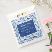 Chinoiserie青い鳥と花赤ちゃんシャワー フェイバーバッグ (封をした状態)