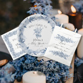 Chinoiserie青と白のフローラ赤ちゃん女の子シャワー フェイバーバッグ