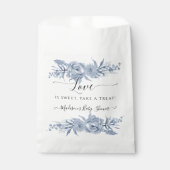 Chinoiserie青と白のフローラ赤ちゃん女の子シャワー フェイバーバッグ (正面)