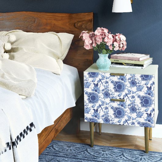 Chinoiserie青と白アジアのフローラの切り離し 薄葉紙