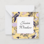 Chinoiserie黄色のフローラEgretギフトエンクロージャ ノートカード (正面)