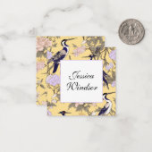 Chinoiserie黄色のフローラEgretギフトエンクロージャ ノートカード (正面/裏面インサイチュ)