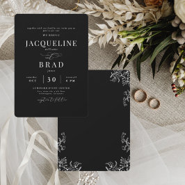 Chinoiserie黒エレガントNo親の結婚II 招待状