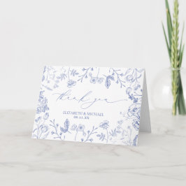 Chinoiserie フランスの Blueビクトリアンフォ結婚ト カード