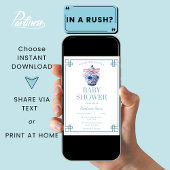 Chinoiserie 名門私立校風の Ginger Jar Asian Baby Shower 招待状