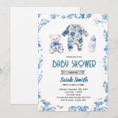 Chinoiserie baby shower party invitation 招待状 (正面/裏面)