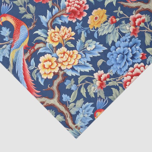 Chinoiserie Birdsのフローラ絵画の分離 薄葉紙 (詳細)