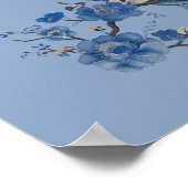 Chinoiserie Birdsフローラジャー歓迎サイン ポスター (角)