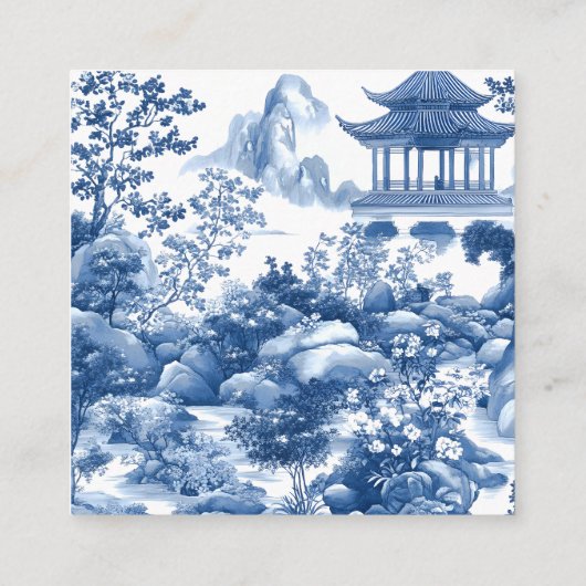 Chinoiserie Blueの結婚詳細カード エンクロージャーカード (裏面)