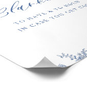 Chinoiserie Blueフローラがブランケットのサインを取る ポスター (角)