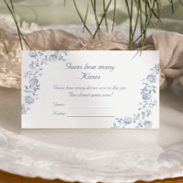 Chinoiserie Blueフローラ数の推測キス エンクロージャーカード