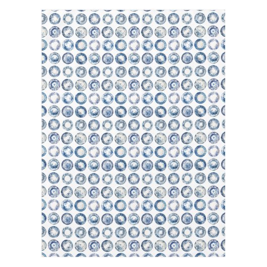 Chinoiserie Blue and White Plates テーブルクロス (正面)