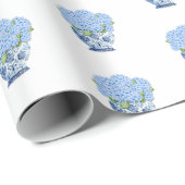Chinoiserie Blue and White Vase Hydrangea Wrapping ラッピングペーパー (ロールコーナー)