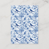 Chinoiserie Blue Birds and Flowers Baby Shower エンクロージャーカード (裏面)