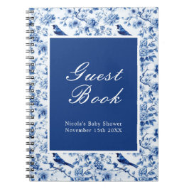 Chinoiserie Blue Birds and Flowers Baby Shower  ノートブック