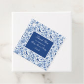 Chinoiserie Blue Birds and Flowers Baby Shower フェイバータグ (インサイチュ)