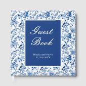 Chinoiserie Blue Birds and Flowers Wedding ゲストブック (正面)