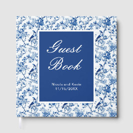 Chinoiserie Blue Birds and Flowers Wedding ゲストブック