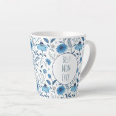 Chinoiserie Blue Echinacea Pattern カフェラテマグ (右アングル)