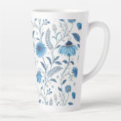 Chinoiserie Blue Echinacea Pattern カフェラテマグ (右)